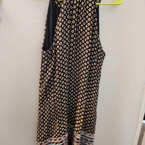 THML Navy Geometric Embroidery Faye Dress‎ - Lined & Embroidered - Large - Picture 3 of 4